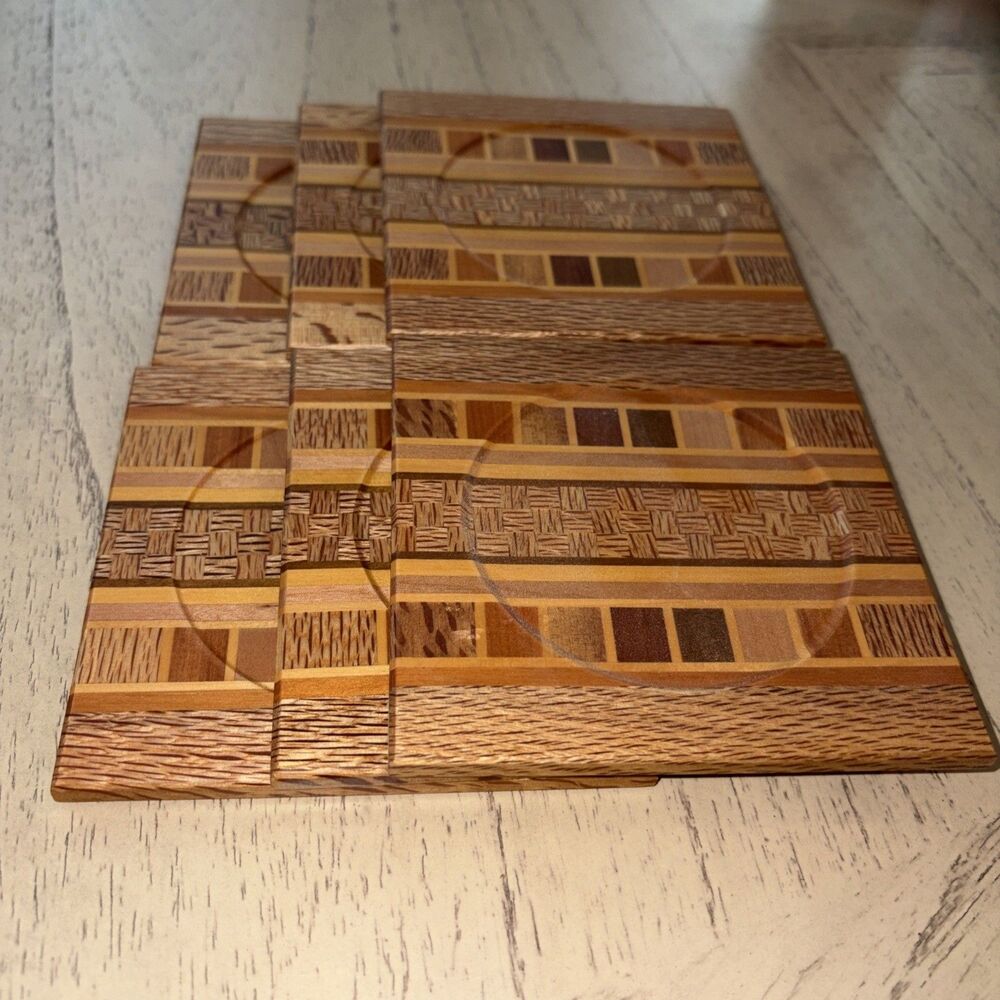 Sovereign Woodworks Coaster Set Of 6 Made In New Zealand 4”x 4”